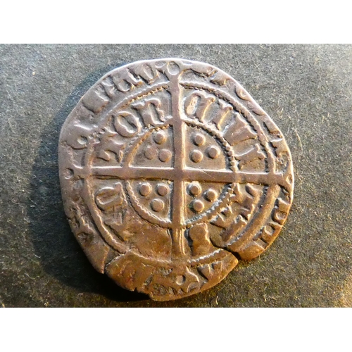 203 - ENGLAND.  Henry VII (1485-1509), silver ½-Groat, Canterbury mint, class IIIc, mintmark tun, no stops... 