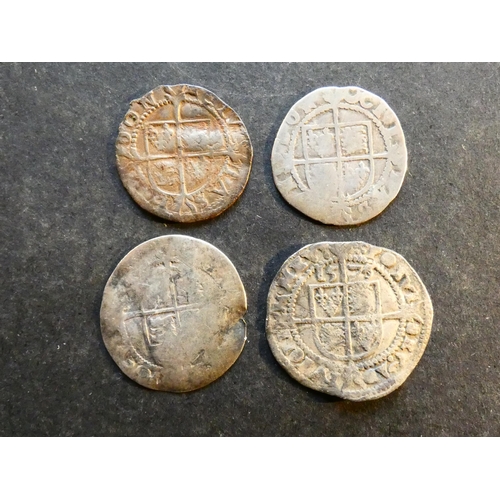 207 - ENGLAND.  Elizabeth I (1558-1603), silver Threepence, 1575, mintmark eglantine, S-2566, plus 2x Twop... 