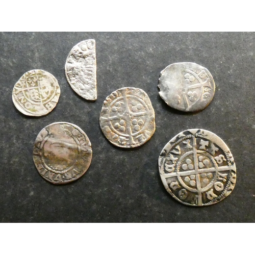 211 - ENGLAND.  Various, including Henry III cut halfpenny, Edward IV London mint Groat, clipped, James I ... 