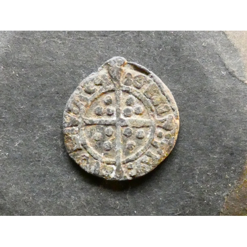 213 - ENGLAND.  Mediaeval cast lead “Boy Bishop” Penny, 16mm, 1.65g, circa 14th to 16th centuries.  Obvers... 