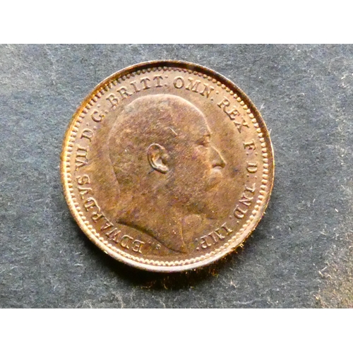 267 - UNITED KINGDOM. Third-Farthing.  1902, S-3993, struck for use in Malta, EF/GEF, much original lustre