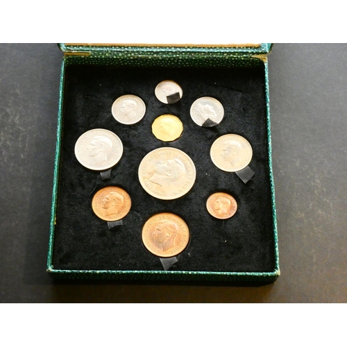 268 - UNITED KINGDOM. Proof set, 1951, Farthing to Crown (10 coins), light marks and toning, in original c... 