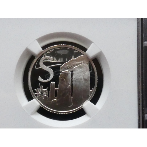 311 - UNITED KINGDOM. 10 Pence.  2018, Alphabet series, S for Stonehenge, silver Proof, slabbed and graded... 