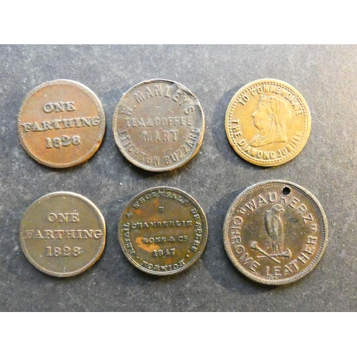 434 - TRADESMEN’S TOKENS – 19TH CENTURY UNOFFICIAL FARTHING.  Various, including OUR BOYS’ CLOTHING COMPAN... 