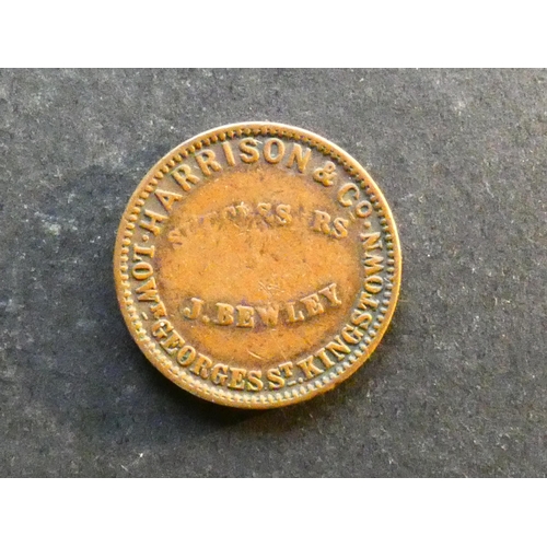 438 - TRADESMEN’S TOKENS – 19TH CENTURY UNOFFICIAL FARTHING.  Ireland, Kingstown (Dublin), Harrison & Co.,... 