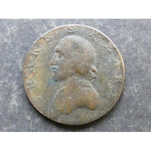 459 - 18TH CENTURY EVASIVE.  Halfpenny, obverse; SHAKESPEARE, bust left, reverse; *NORTH* *WALES* divided ... 