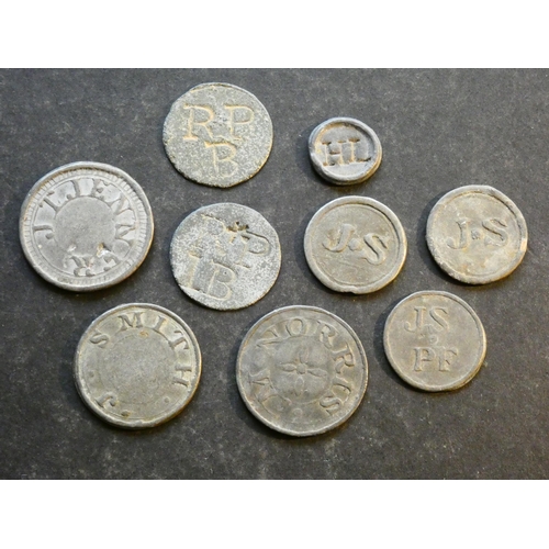 468 - HOP TOKENS.  Sussex, various, including Hurst Pierpoint, Mary Norris, West Chiltington, 12 bushels, ... 