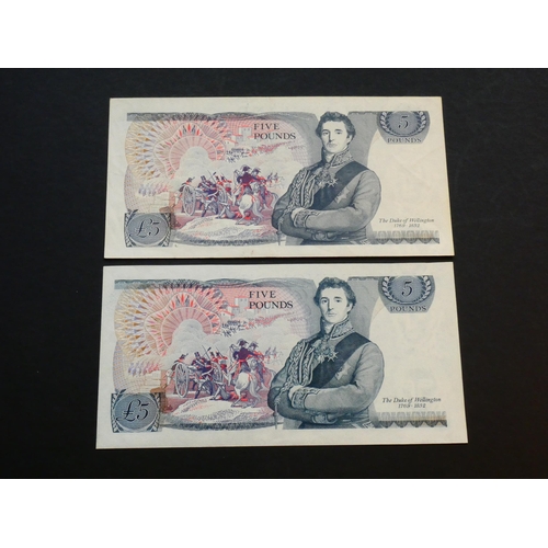 51 - GREAT BRITAIN – BANK OF ENGLAND.  5 Pounds.  Sign. PAGE, B332 (BE108b), first series, serial number ... 