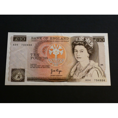 58 - GREAT BRITAIN – BANK OF ENGLAND.  10 Pounds.  Sign. PAGE, B330 (BE158b), first series, serial number... 