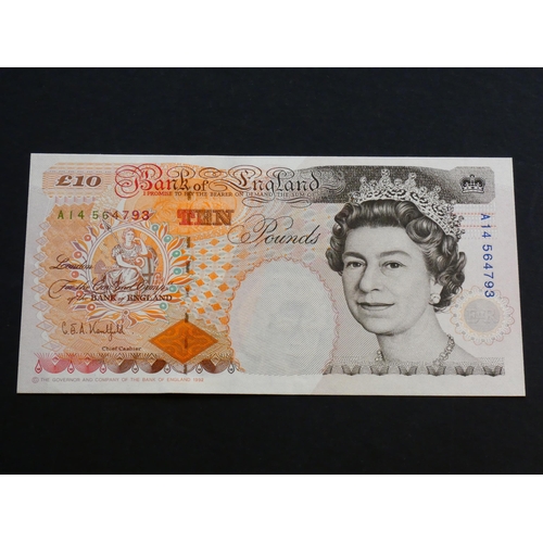 59 - GREAT BRITAIN – BANK OF ENGLAND.  10 Pounds.  Sign. KENTFIELD, B366 (BE166b), fist series, serial nu... 