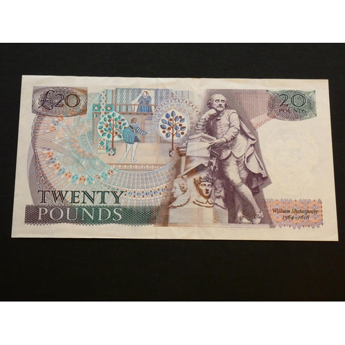 61 - GREAT BRITAIN – BANK OF ENGLAND.  20 Pounds.  Sign. GILL, B355 (BE209b), first series, serial number... 