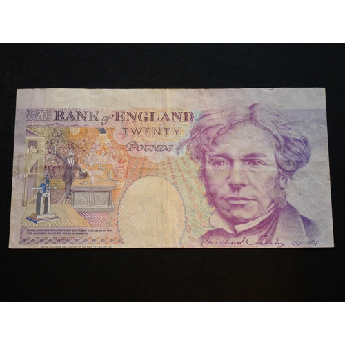 63 - GREAT BRITAIN – BANK OF ENGLAND.  20 Pounds.  Sign. GILL, Dug.B358 (BE210b), first series, serial nu... 