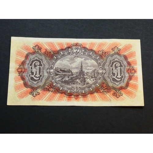 67 - SCOTLAND – National Bank of Scotland.  1 Pound, 5.7.1951, sign. J. A. BROWN, NA48 (SC503c, P-258b), ... 