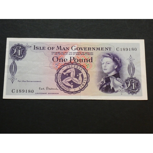 70 - ISLE OF MAN.  1 Pound, ND(1966-1973), sign. P.G.H. STALLARD, M505 (IM31b, P-25b), serial number C189... 