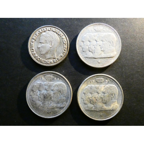 18 - COINS - BELGIUM.  50 Francs, 1958, legend in French; BAUDOUIN ROI DES BELGES, coin alignment, KM150.... 