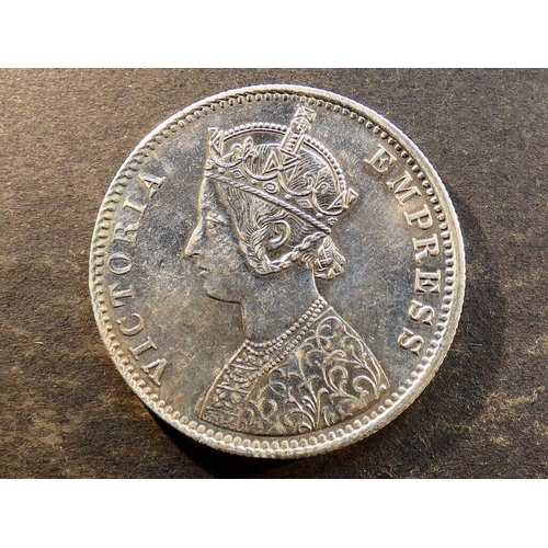 42 - COINS - INDIA.  Victoria (1837-1901),  silver 1 Rupee, 1901 C, Kolkata (Calcutta) mint, mintmark sma... 