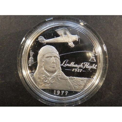 58 - COINS - SAMOA.  1 Tala, 1977, 50th anniversary of Charles Lindbergh's flight from New York to Paris ... 