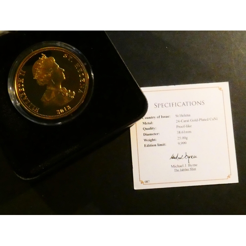 63 - COINS - TRISTAN DA CUNHA.  Elizabeth II (1952-202), 25 Pence, 2013, 60th anniversary of coronation, ... 