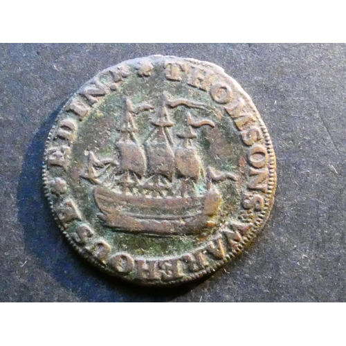 75 - TOKENS - 18th CENTURY.  Scotland, Lothian, Edinburgh, Farthing, obverse; THOMSONS WAREHOUSE EDINR, s... 