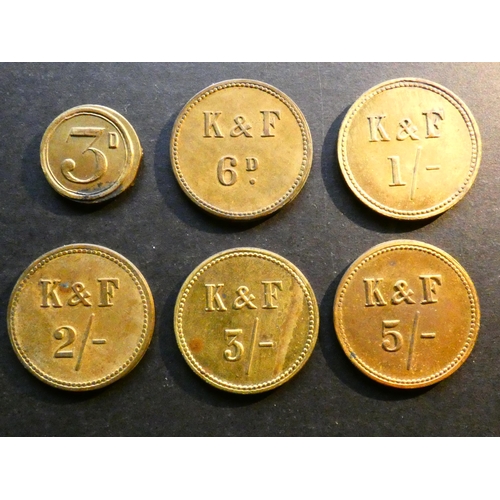 94 - TOKENS - SOUTH AFRICA.  Natal, Dannhauser, set of Kleinman & Finchen mine tokens, circa 1930, Hern-3... 