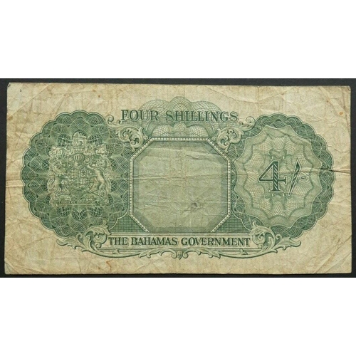 11 - BAHAMAS.  4 Shillings, ND(1953), sign. GEO. V.E. HIGGS, H.R. LATREILLE & BASIL BURNSIDE, P-13a, VG