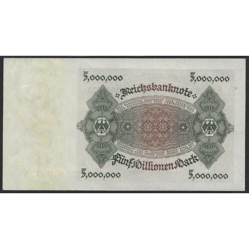 18 - GERMANY.  5 000 000 Mark, 04.06.1923, P-90, NEF