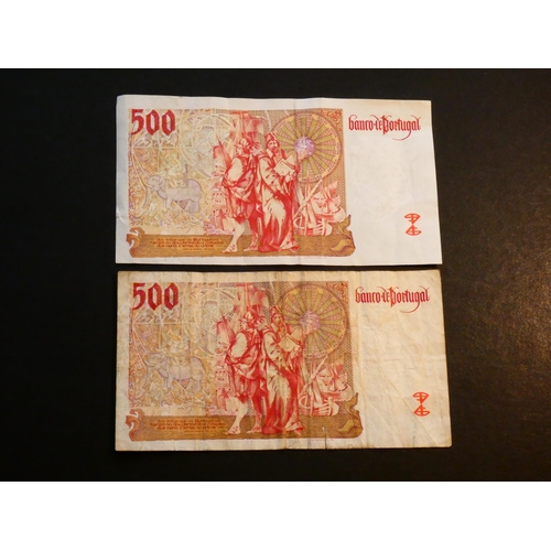 30 - PORTUGAL.  500 Escudos, 11.9.1997, P-187b, ERROR; dry print, with much of light brown underprint mis... 