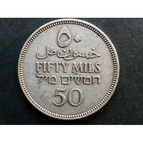 350 - PALESTINE.  50 Mils, 1933, KM6, F/F+