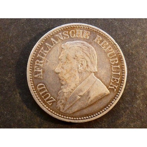 366 - SOUTH AFRICA.  Zuid-Afrikaansche Republiek, ½-crown, 1892, KM7, F