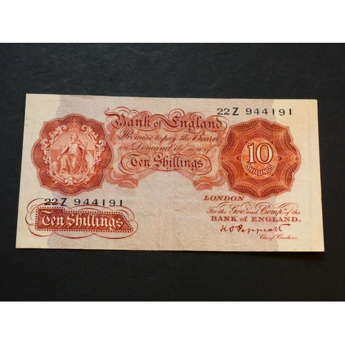 49 - GREAT BRITAIN – BANK OF ENGLAND.  10 Shillings.  Sign. PEPPIATT, B236 (BE23b), first series, serial ... 