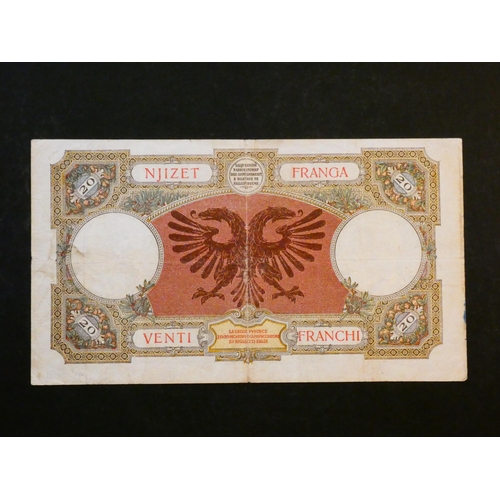 19 - ALBANIA.  20 Franga, ND(1939), P-7, VG