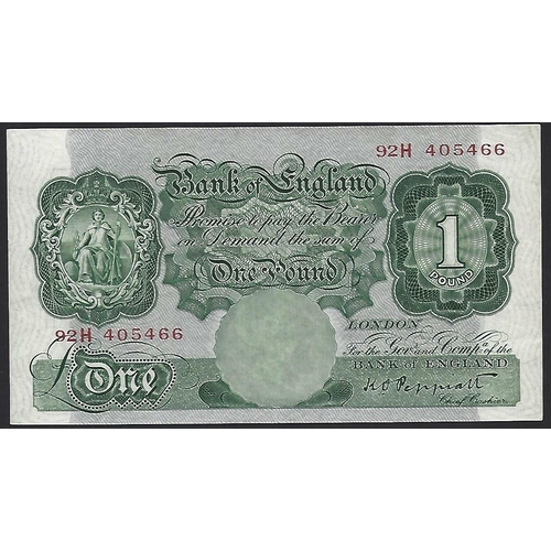 2 - GREAT BRITAIN.  Bank of England, 1 Pound, ND(1934-1940), sign. K.O. Peppiatt, issue without security... 