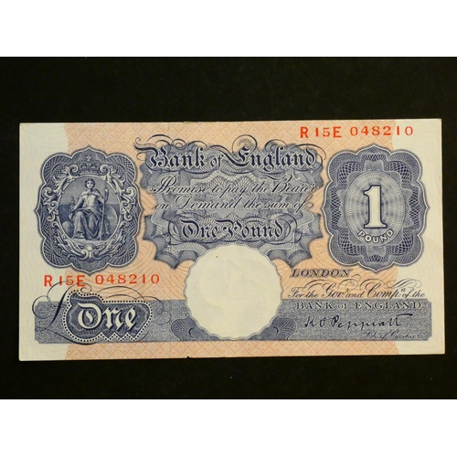 3 - GREAT BRITAIN.  Bank of England, 1 Pound, ND(1940-1948), emergency issue, sign. K.O. Peppiatt, B249 ... 