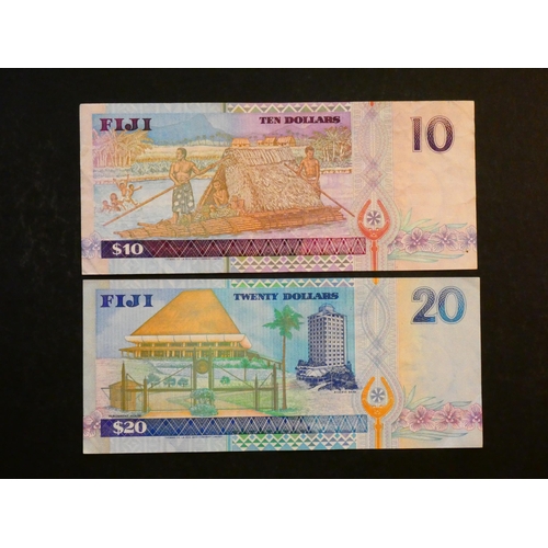 33 - FIJI.  10 Dollars, ND(1996) sign. Jone Yavala Kubuabola, P-98b & $20, ND(1996) sign. Jone Yavala Kub... 