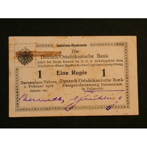 35 - GERMAN EAST AFRICA.  1 Rupie, 1.2.1916, letter N3, P-20a, VF, light marks and soiling.