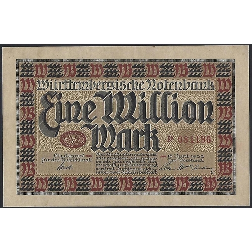 37 - GERMAN STATES.  Württemberg, inflationary period, 100 000 Mark, 15th June 1923, P-S985, NVF, centre ... 