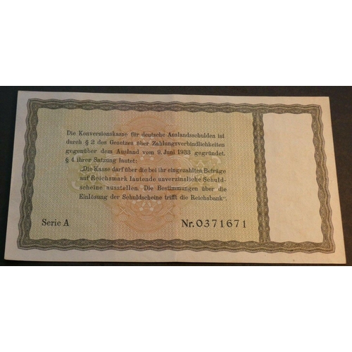 42 - GERMANY.  5 Reichsmark, 28 August 1933, Conversion Fund for foreign debts, 1933 issue, P-199, VF+, l... 