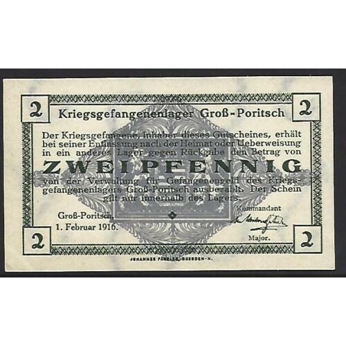 46 - GERMANY.  Prisoner of War camp money, Gross-Poritsch (Velke Porici in Czech Republic), 1, 2 & 5 Pfen... 