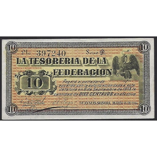 68 - MEXICO.  Oaxaca, revolutionary issue, LA CAMAR DE COMERCIO DE OAXACA, 10 Centavos, April 1915, VG, t... 