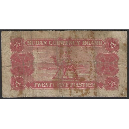 86 - SUDAN.  SUDAN CURRENCY BOARD, 25 Piastres, 15.9.1956 (issued 1960), sign. Ibrahim Osman Ishag and Ma... 