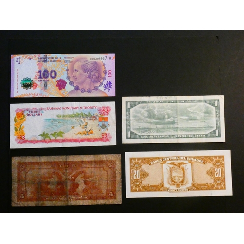 95 - WORLD - AMERICAS.  Small collection, including ARGENTINA,  100 Pesos, ND(2012), Eva Peron commemorat... 