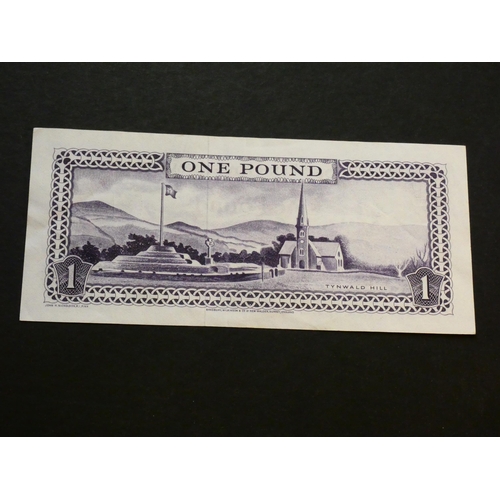 100 - ISLE OF MAN.  1 Pound, ND(1966-1973), sign. P.G.H. STALLARD, M505 (IM31b, P-25b), serial number B575... 