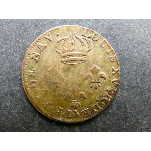 215 - FRENCH GUIANA.  Louis XVI (1774-1790), Colony of Cayenne, billon 2 Sous, 1782 A, Paris Mint, KM1, NV... 