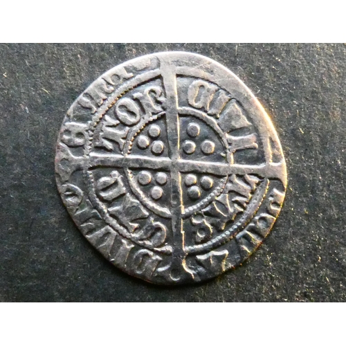 228 - ENGLAND.  Henry VII (1485-1509), silver ½-Groat, Canterbury mint, mintmark tun (1493-1495), no stops... 