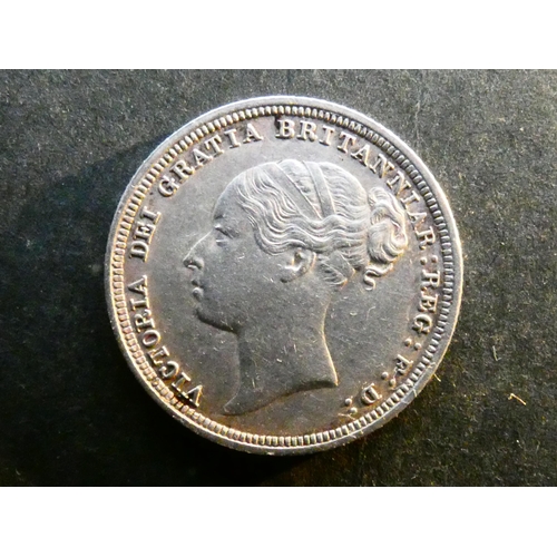 239 - UNITED KINGDOM.  Sixpence.  1881, S-3912, EF, lightly cleaned.