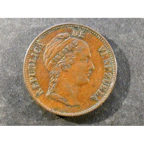 381 - VENEZUELA.  1 Centavo, 1862, Y7, GF