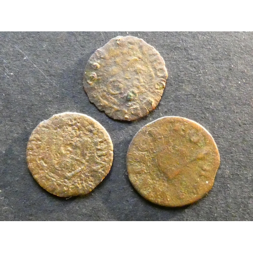 389 - TRADESMEN’S TOKENS, 17TH CENTURY.  Kent, Farthing x3; Gravesend, obverse; IOHN WATSON, arrow piercin... 