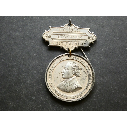 492 - MEDALLIONS, NATIONAL & LOCAL.  1880, Sunday Schools centenary, obverse; CENTENARY OF SUNDAY SCHOOLS ... 