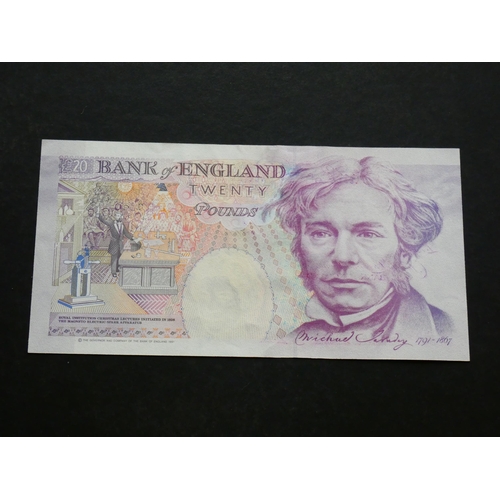 87 - GREAT BRITAIN, BANK OF ENGLAND.  20 Pounds.  Sign. GILL, B358 (BE210b), serial number B05 865328, NE... 