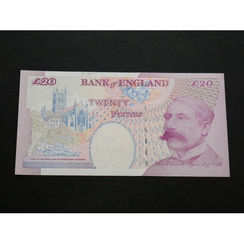 88 - GREAT BRITAIN, BANK OF ENGLAND.  20 Pounds.  Sign. LOWTHER, B386 (BE220c), last series, serial numbe... 